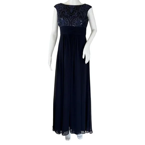 eliza j womens evening dress Eliza J Women's Off-The-Shoulder Faux-Pearl-Embellished Evening Gown